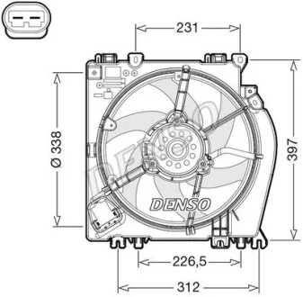 Вентилятор радіатора NISSAN Micra/Note "1,5-1,6 "03-12 DENSO ="DER46002"