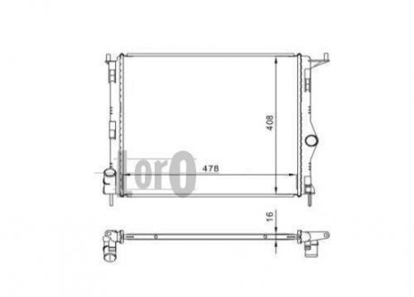 Радиатор воды Logan/Sandero 1.2/1.4/1.6 04- DEPO 010-017-0003 (фото 1)