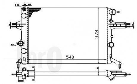 Радиатор охлаждения двигателя ASTRA G/ZAFIRA A 1.4i/1.6i 16V98- DEPO 037-017-0022