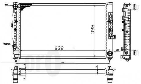 Радіатор, охолодження двигуна DEPO 053-017-0055