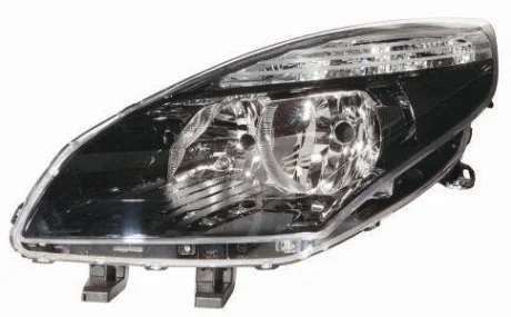 Фара правая H7/H7, автом. рег., черная рамка, [] DEPO 551-1177R-LDEM2