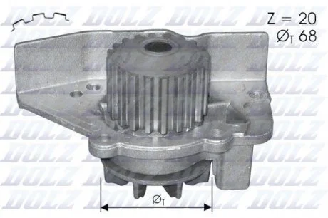 Водяний насос CITROEN SYNERGIE (22, U6) XANTIA (X1, X2) XM (Y4) XSARA (N1, N2) ZX (N2) / FIAT ULYSSE DOLZ C-118