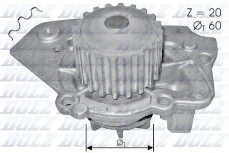 Водяний насос Expert/Peugeot 205/305/309/405 1.6/1.9 DOLZ T-136