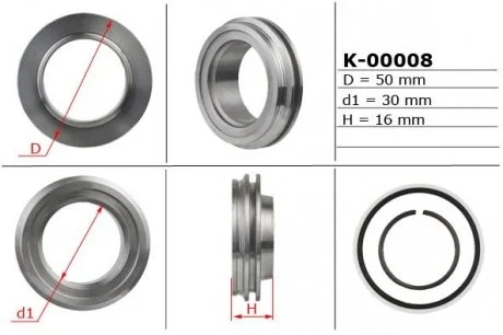 Поршень штока рульової рейки з ГУР 30,00/50,00/16,00 EMMETEC K-00008 (фото 1)