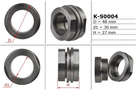 Поршень штока рульової рейки з ГУР 30,00/48,00/27,00 EMMETEC K-S0004 (фото 1)