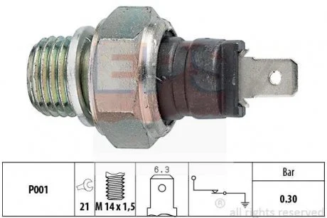 Фото 1 - датчик тиску масла 1.3 8V ar,1.7 16V ar Alfa Romeo 33 83-95 EPS 1.800.005 Датчик тиску масла 1.3 8V ar,1.7 16V ar Alfa Romeo 33 83-95 EPS 1.800.005 (фото 1)