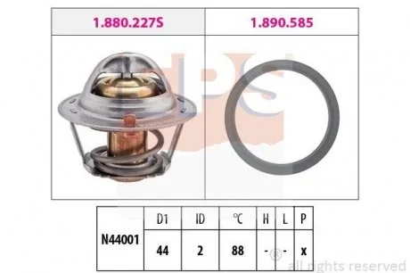 Фото 1 - термостат Daewoo Matiz 0.8 98- EPS 1.880.366 Термостат Daewoo Matiz 0.8 98- EPS 1.880.366 (фото 1)