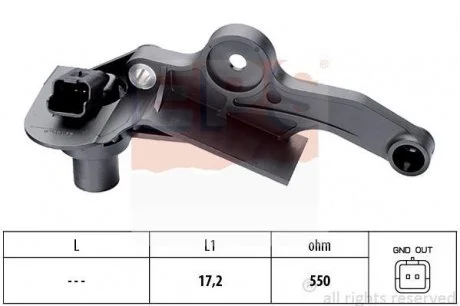 Датчик положения коленвала Citoren Berlingo, C3, C4, Xsara/Peugeot 206, 306, 307 1.4i-1.6 16V 96- EPS 1.953.298