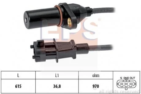 Датчик положення колінвалу Hyundai Santa Fe 2.2 CRDi 05- EPS 1.953.569
