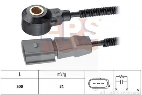 VW Датчик детонации AUDI, SKODA, 2,4-5,2FSI/TFSI/TSI 04-. EPS 1.957.180