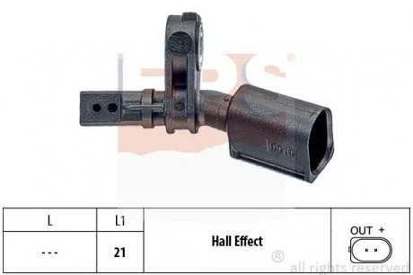 Датчик ABS VAG Polo/Fabia/Ibiza 99 - перед. прав EPS 1.960.010