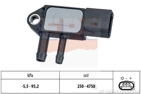 Фото 1 - датчик давления выпускных газов VW Jetta V,Touareg 2.5TDI/Audi Q7 3.0-6.0TDI 09-> EPS 1.993.263 Датчик давления выпускных газов VW Jetta V,Touareg 2.5TDI/Audi Q7 3.0-6.0TDI 09-> EPS 1.993.263 (фото 1)