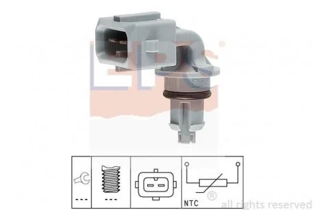 Фото 1 - датчик темп. впуск. воздух Citroen Berlinso, Xsara Dacia Duster, Logan, Sandero Opel Vivaro Peugeot 106 II, 206, 306 Renault Clio, Logan, Megane, Scenic 1.1-2.0 05.93- EPS 1.994.005 Датчик темп. впуск. воздух Citroen Berlinso, Xsara Dacia Duster, Logan, Sandero Opel Vivaro Peugeot 106 II, 206, 306 Renault Clio, Logan, Megane, Scenic 1.1-2.0 05.93- EPS 1.994.005 (фото 1)