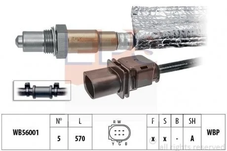 Лямбда-зонд (5 пров./к катализатору) Audi 1.8TFSI/2.0TFSI /Skoda Octavia/SuperB 1.8TSI/2.0TFSI 05-15/VW Golf V/VI/Passat B6/B7 1.8TSI/2.0TFSI EPS 1.998.410