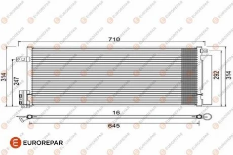 Радіатор кондиціонера (з осушувачем) Corsa D/Grande Punto 0.9-2.0 05- Eurorepar 1610160280 (фото 1)