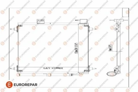 Радіатор кондиціонера Citroen C5 II/III/C6/Peugeot 407 1.6-3.0D 04- Eurorepar 1610161080
