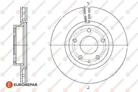 Фото 1 - диск гальм?вний передн?й Eurorepar 1676008580 ДИСК ГАЛЬМ?ВНИЙ ПЕРЕДН?Й Eurorepar 1676008580 (фото 1)