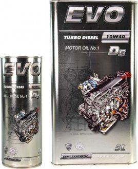 Масло моторное D5 Turbo Diesel 10W-40 (1 л) EVO Evoturbodieseld510w401l (фото 1)