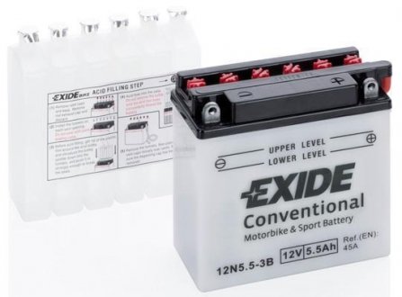 Стартерна акумуляторна батарея EXIDE 12N5,5-3B (фото 1)
