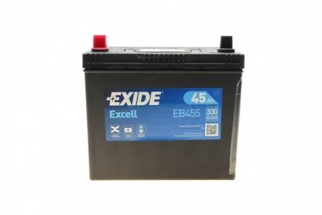 Акумулятор 45Ah-12v EXCELL(234х127х220),L,EN330 Азія тонк.клеми !КАТ. -15% EXIDE EB455