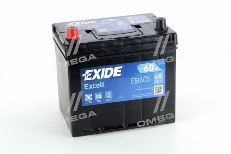Акумулятор 60Ah-12v EXCELL (230х172х220),L,EN480 EXIDE EB605 (фото 1)