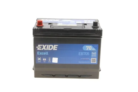 Аккумулятор 70Ah-12v EXCELL(266х172х223),L,EN540 EXIDE EB705