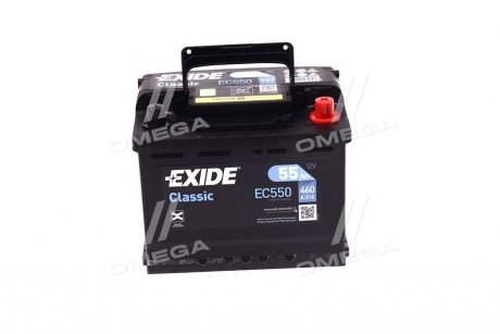 Акумулятор 55Ah-12v CLASSIC (242х175х190),R,EN460 EXIDE EC550