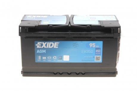 Акумуляторна батарея 12V 95Ah/850A (353x175x190/+R) (Start-Stop AGM) EXIDE EK950