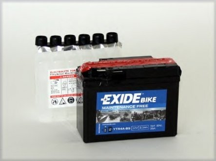 Стартерная аккумуляторная батарея EXIDE YTR4A-BS (фото 1)