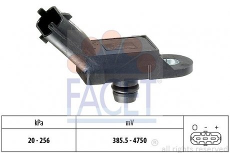 Датчик абсолютного давления Fiat 1.3-1.9JTD, Suzuki Ignis 1.3 DDiS FACET 10.3055 (фото 1)