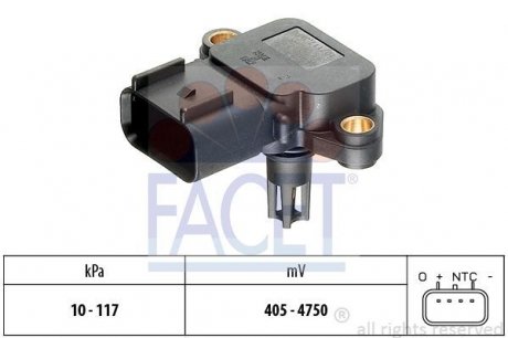 Датчик давления наддува Ford Focus 1.4 16v (98-04) FACET 10.3077 (фото 1)