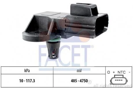 Датчик тиск у впускному газопроводі FORD FOCUS MONDEO VOLVO C30 S40 S80 V50 FACET 10.3100