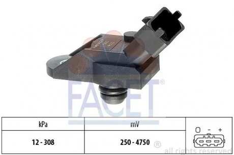 Датчик давления во впускном коллекторе Opel Vectra B, Astra G 2,0DTI 16V Zafira FACET 10.3114