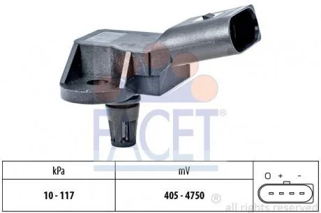 Датчик, тиск наддуву VAG GOLF CADDY PASSAT TRANSPORTE OCTAVIA FABIA FACET 10.3157
