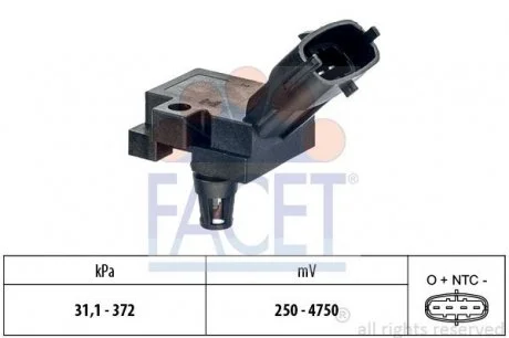 Датчик, давление наддува VOLVO C30 C70 S40 S60 V40 V50 V60 V70 XC60 XC70 FACET 10.3248