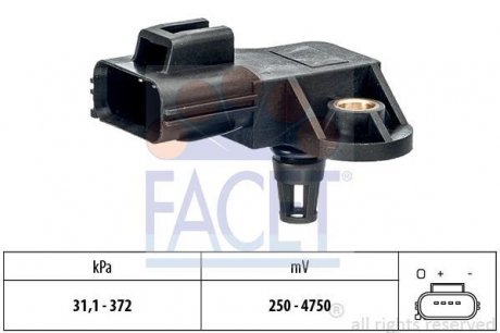 Датчик давления во впускном коллекторе C30 D3/D4 C70 D3/D4 S40 S60 FACET 10.3250 (фото 1)