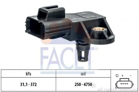 Датчик давления во впускном коллекторе C30 D3/D4 C70 D3/D4 S40 S60 FACET 10.3250