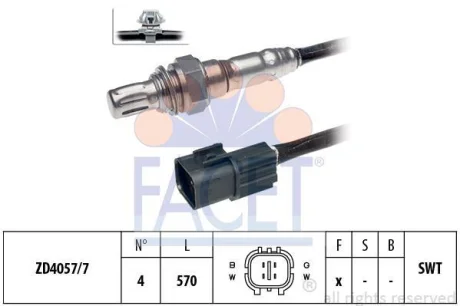 Датчик кислорода (лямбда-зонд) Hyundai SantaFe (01-), Sonata (98-)/KIA Sorento (FACET 107510