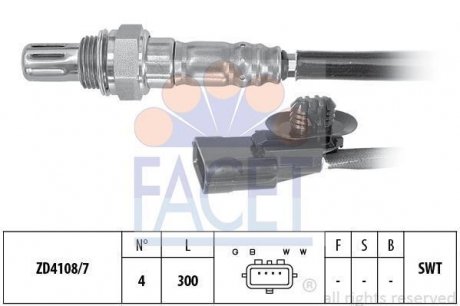 Лямбда-зонд Renault 1.4/1.6i Duster 10-18/ Logan 04-/ Sandero 08- FACET 10.8132 (фото 1)