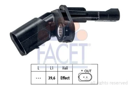 Датчик абс AUDI A3, TT; SEAT Altea, Leon, Toledo; SKODA Octavia; VW Jetta, Golf FACET 21.0009