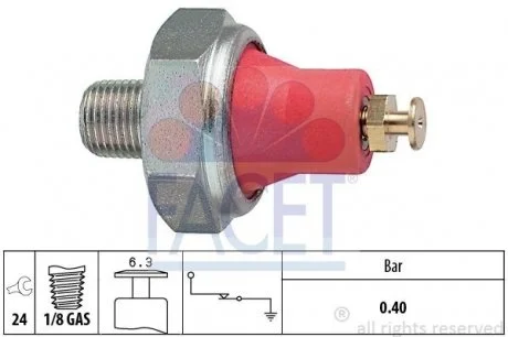 Датчик тиску масла Toyota Hilux/Land Cruiser/Haice/Corolla/Carina/ Mazda 626/323 0.8-4.2 81- FACET 7.0016