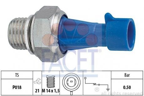 Датчик тиску масла Cirtoen Jumper / Peugeot Boxer 3.0 HDi 06-> FACET 7.0143 (фото 1)