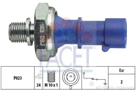Датчик давления масла Opel Astra H 1.6 04- FACET 7.0163