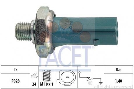 Датчик давления масла A5/A6/A8/Q7 42FSI 06-. FACET 7.0171