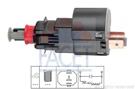 Выключатель фонаря сигнала торможения OPEL OMEGA 2.5-3.0i V6 99- 02.01 FACET 7.1162