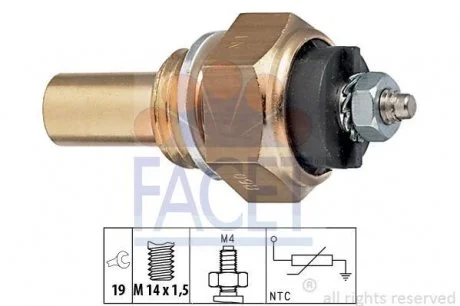 Датчик температури охолоджувальної рідини MB 609-814D (24V) FACET 7.3112
