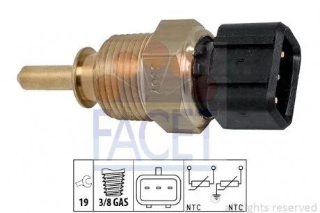 Датчик температуры охлаждающей жидкости HYUNDAI Getz, i20, i30, ix35, KIA Ceed FACET 7.3367