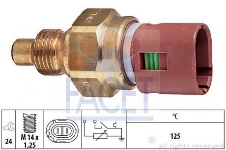 Датчик температуры охлаждающей жидкости Renault 19/21/Laguna 1.7-2.0 i 86-01 FACET 7.3532