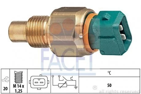 Датчик температури охолоджувальної рідини Ducato/Jumper 1.9D/Berlingo FACET 7.3542