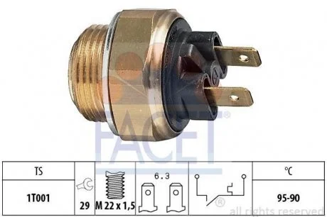 Термовыключатель вентилятора Opel, Citroen AX,, Skoda Favorit FACET 7.5020